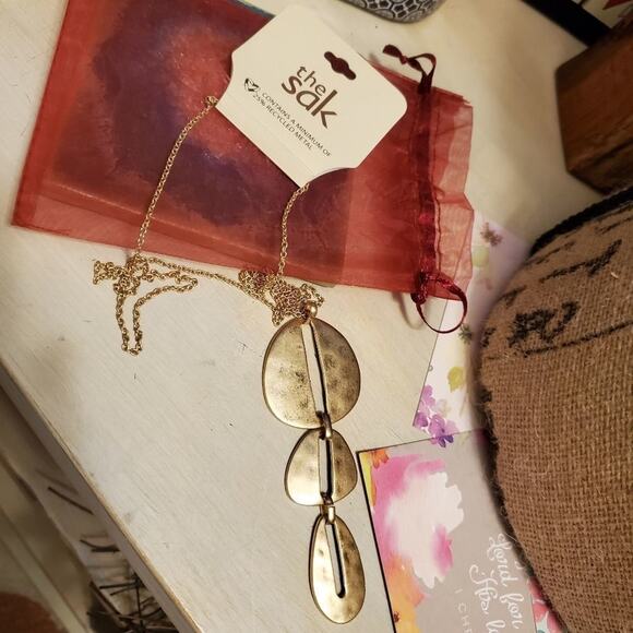 The Sak hammered boho gold tone‎ Long Necklace - Picture 1 of 7